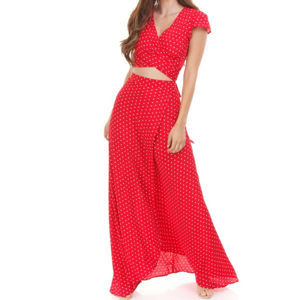 Super Rare Flynn Skye red Polka Dot 2 piece dress
